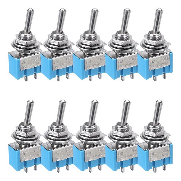 Chave Alavanca 2 Posições On Off MTS101 6A 2 Terminais - 10 Peças