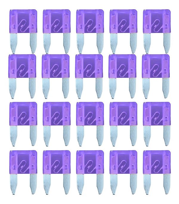 Kit 20 Mini Fusivel Lâmina 3a Zh269a Roxo Automotivo