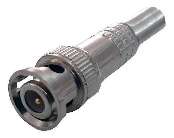 Conector BNC Macho com Mola e Parafuso para CFTV Câmeras de Segurança