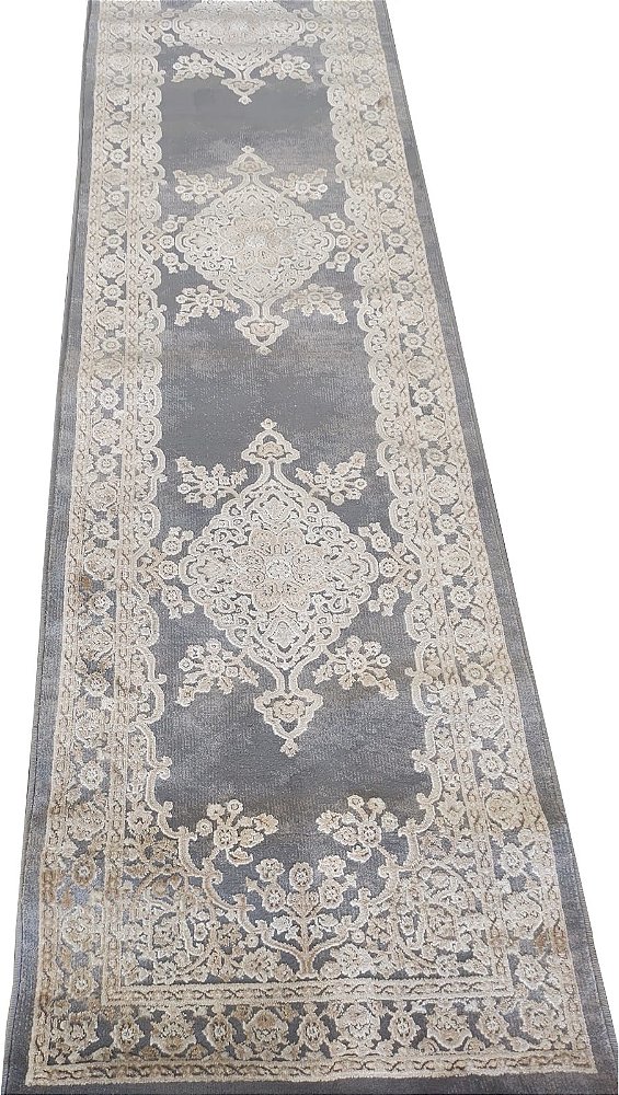 TAPETE ANTIQUE CLASSIC 0,80 X 4,00 DES 01 CINZA