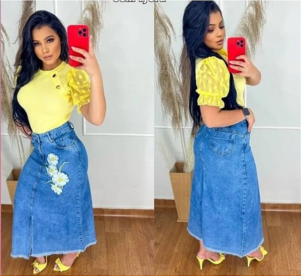 Saia longa jeans