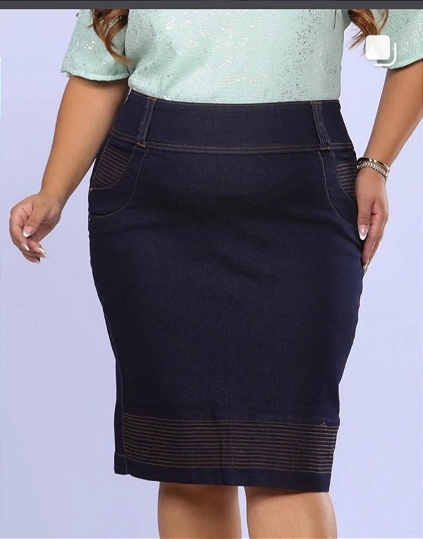 Saia midi plus size