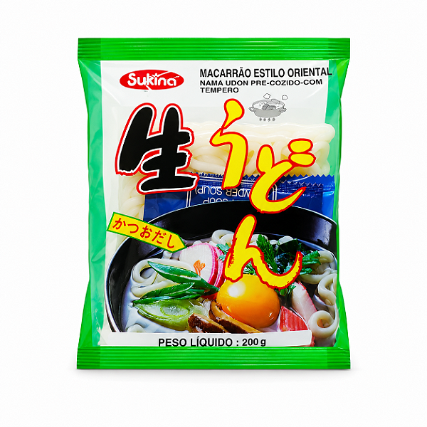 Udon Macarrão Estilo Oriental Nama Udon Pre-Cozido Com Tempero Sukina 200g