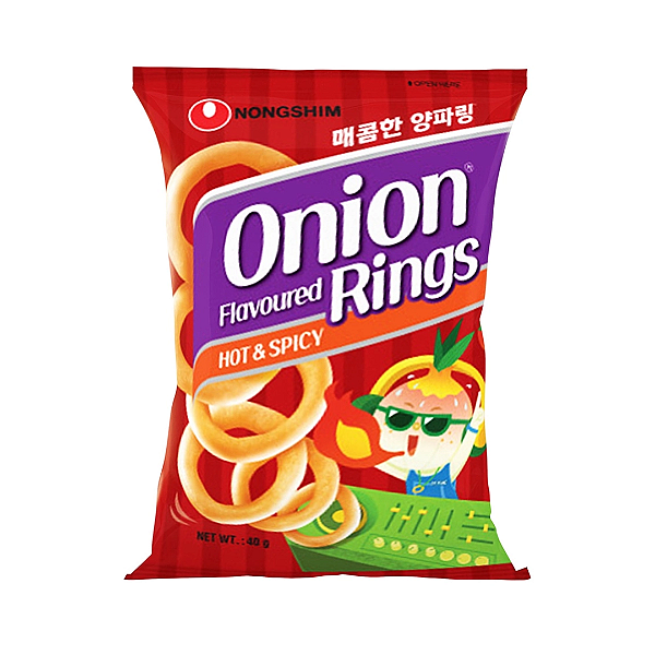 Salgadinho Coreano Aneis de Cebola Apimentado Onion Rings Spicy 50g - Nongshim