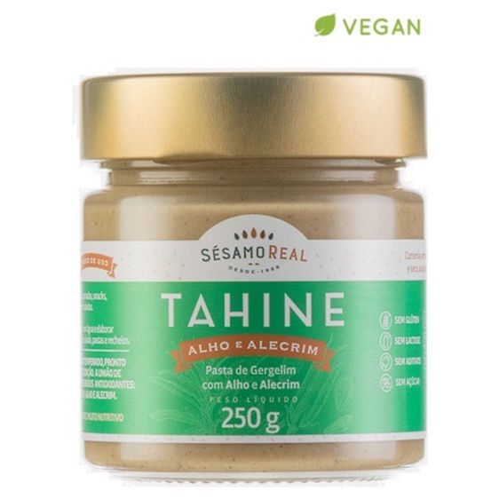 Creme De Gergelim Vegano Tahine Alho E Alecrim Nacional 250G - Sesamo Real