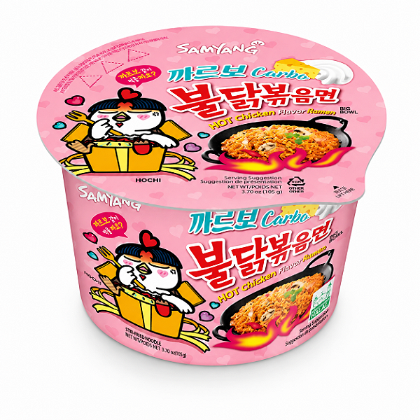 Lamen Coreano Buldak Big Bowl Frango Picante Carbonara 105g Samyang