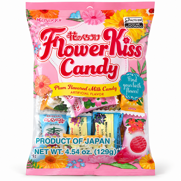 Bala Flower Kiss Candy Kasugai Sabor Flor 129g