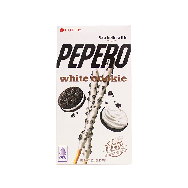 Pepero Biscoito Palito Sabor White Cookie (Coockie E Chocolate Branco) Coreano 32G - Lotte