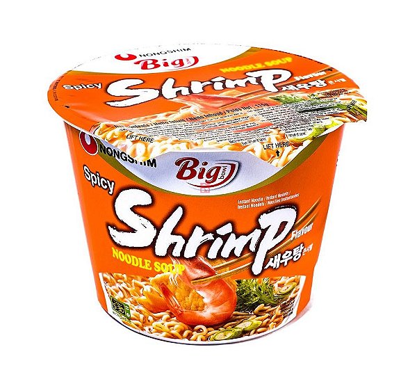 Lamen Coreano Big Bowl Sabor Camarão Picante 100G - Nongshim