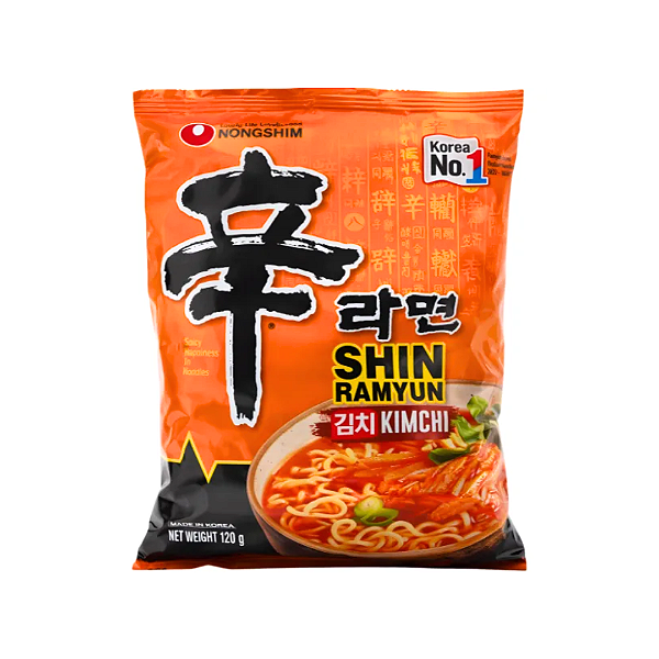 Lamen Shin Ramyun Kimchi Macarrão Instantâneo Coreano Apimentado Pacote Nongshim 120g