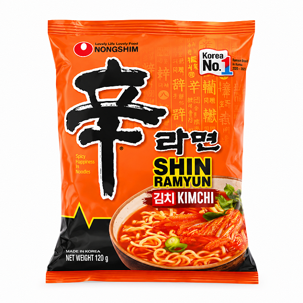 Lamen Shin Ramyun Kimchi Nongshim 120g Macarrão Instantâneo Coreano Apimentado