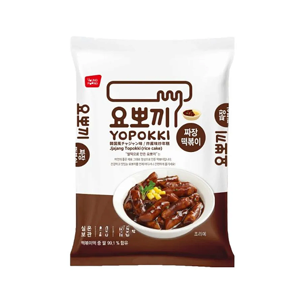 Topokki Sabor Jjajang Bolinho de Arroz Coreano Instantâneo - Yopokki Pacote 120g