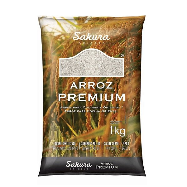 Arroz Premium Japonês Grão Curto Sakura 1kg