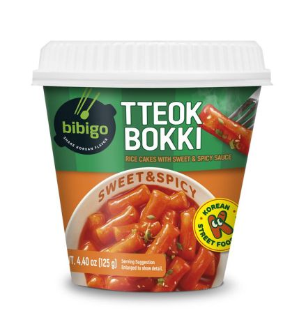 Topokki Massa de Arroz Coreano Sabor Sweet And Spicy Bibigo - Copo 125g
