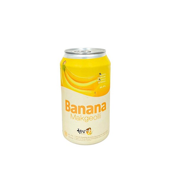 Vinho De Arroz Coreano Makgeolli Sabor Banana Lata 350ml