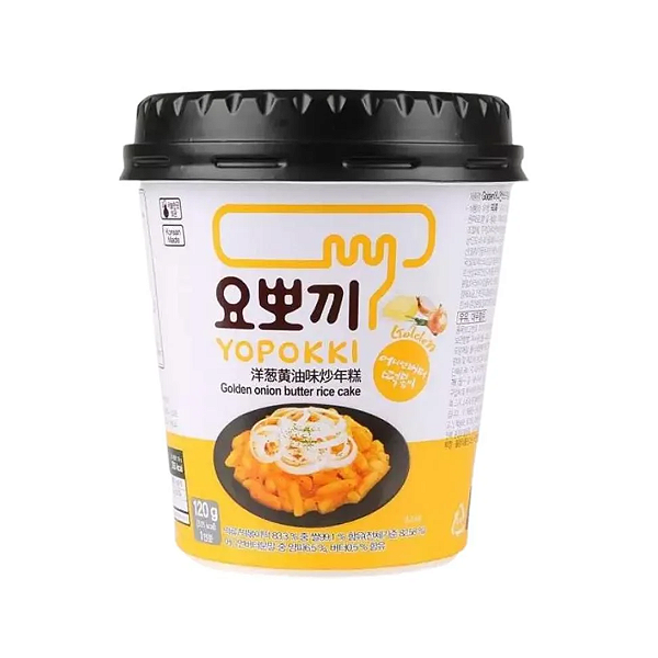 Topokki Sabor Onion Butter Bolinho de Arroz Coreano Instantâneo - Yopokki Copo 120g