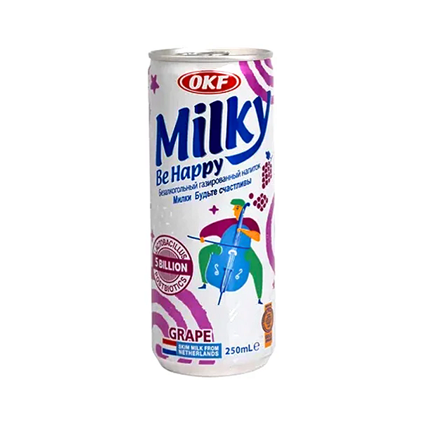 Bebida Gaseificada Milky OKF Sabor Uva 250ml
