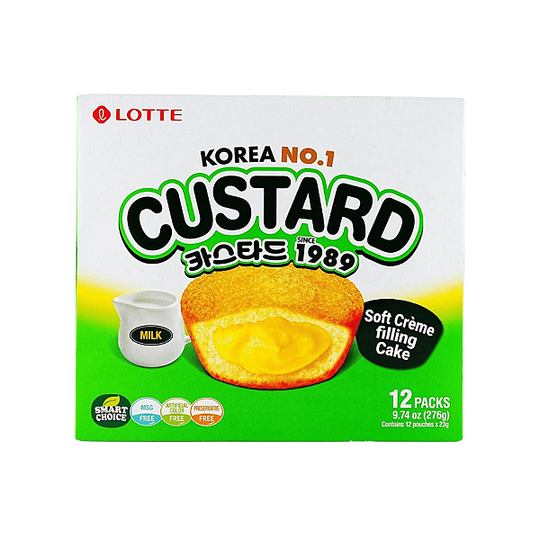 Bolinho Custard Lotte Recheio De Creme Cx. 12un 276g