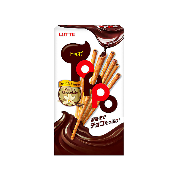 Biscoito Palito Toppo Sabor Baunilha E Chocolate 40g - Lotte