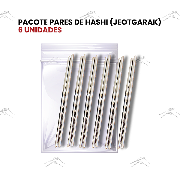 Pacote C/ 6 Pares Hashi de Inox Jeotgarak