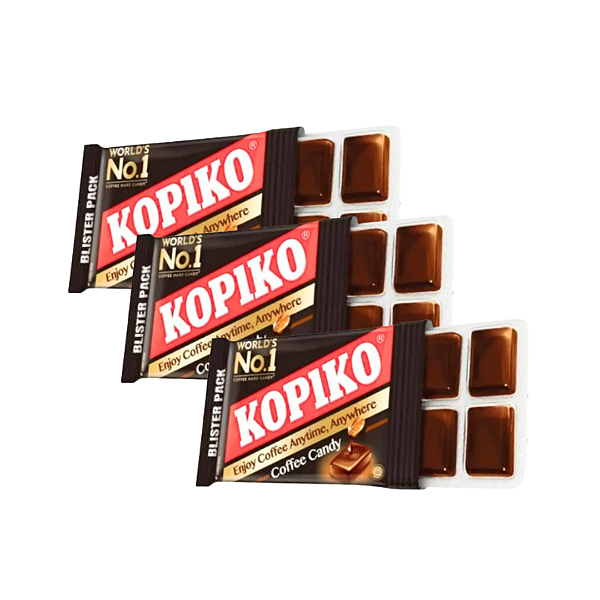 Kit 3 Bala Kopiko Café Cartela Tablete Bala Dorama