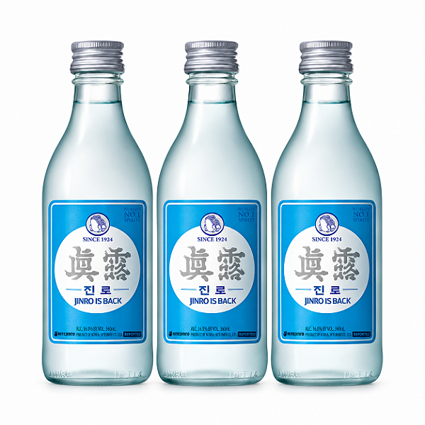 Kit Soju Jinro Is Back Bebida Coreana 360ml – 3 Unidades