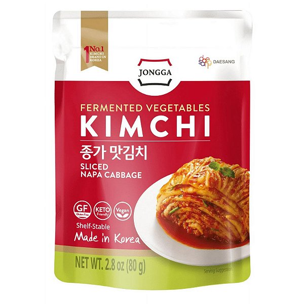 Kimchi Coreano Acelga Condimentada Apimentada Jongga - Sachê 80G