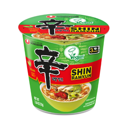 Lamen Coreano Shin Ramyun Vegano Picante Copo - 75g