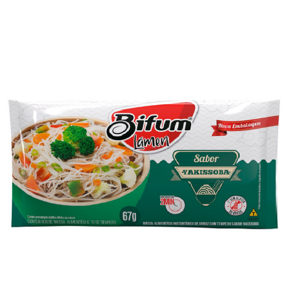 Lamen Macarrão de Arroz Bifum Sem Gluten Sabor Yakissoba - 67g