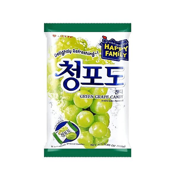 Bala Coreana Sabor Uva Verde Lotte - 153g