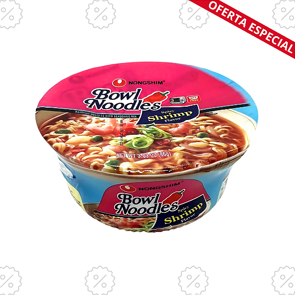 Lamen Coreano Sabor Camarão Tigela Nongshim - 86g