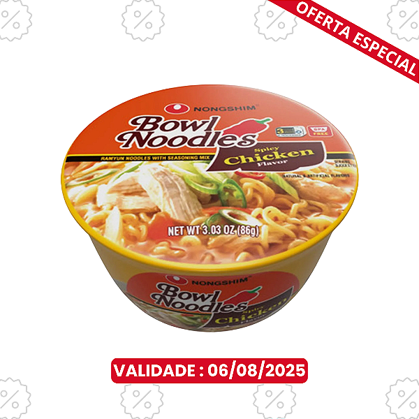 Lamen Coreano Sabor Galinha Tigela Nongshim - 86g