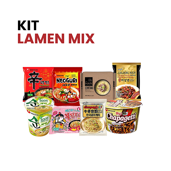 Kit Lamen Mix Macarrão Instantâneo Coreano