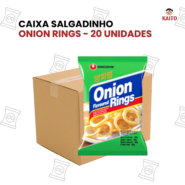 Caixa 20 Unidades Salgadinho Onion Rings Aneis De Cebola 50G