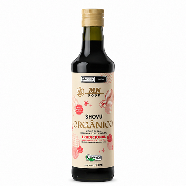 Shoyu Orgânico Tradicional MN Food 500ml Molho de Soja