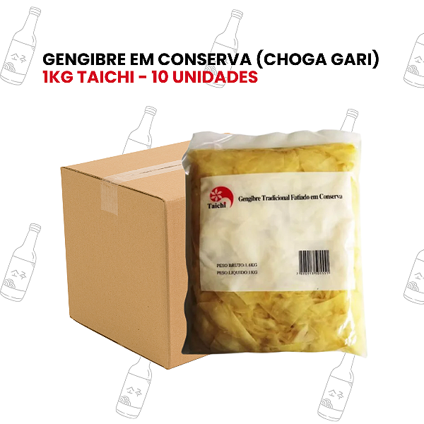 Caixa Gengibre Em Conserva (Choga Gari) 1Kg Taichi - 10 Unidades