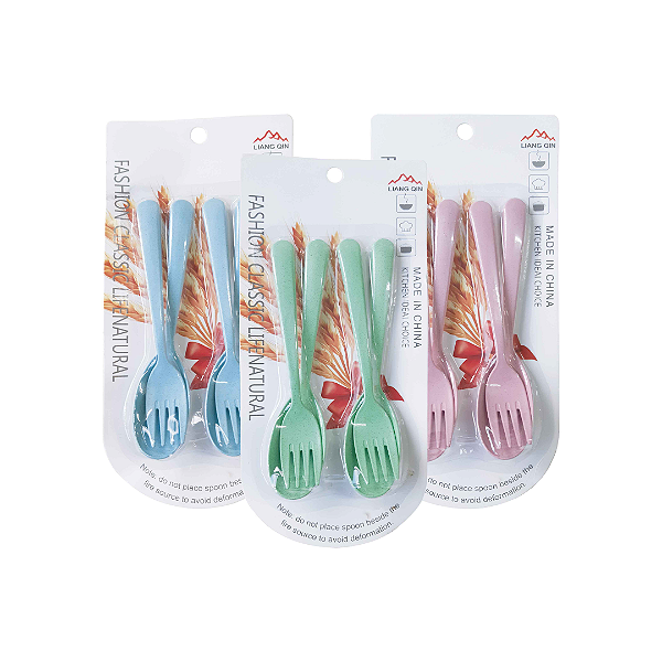 Kit Colher Com Garfo Cores Sortidas