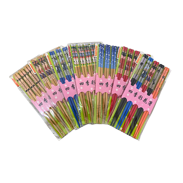 Hashi De Madeira Decorado 5 Pares