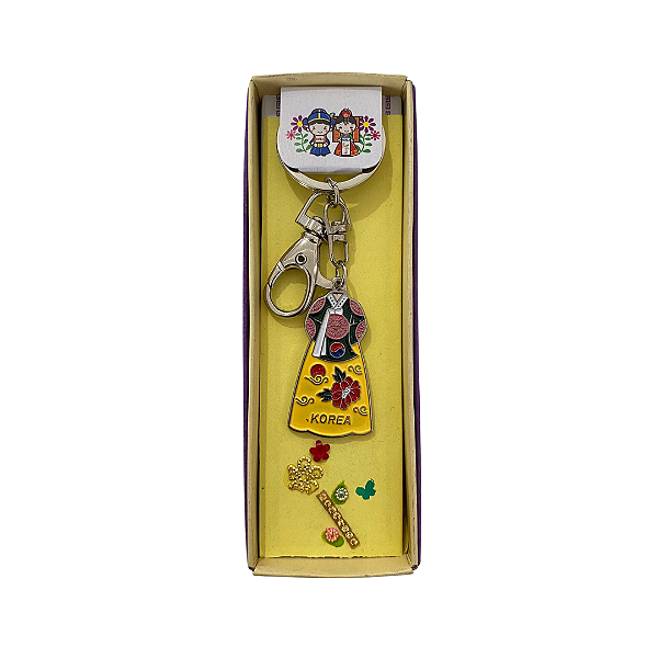 Chaveiro Hanbok Amarelo Tradicional Coreano