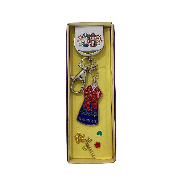 Chaveiro Hanbok Azul Tradicional Coreano