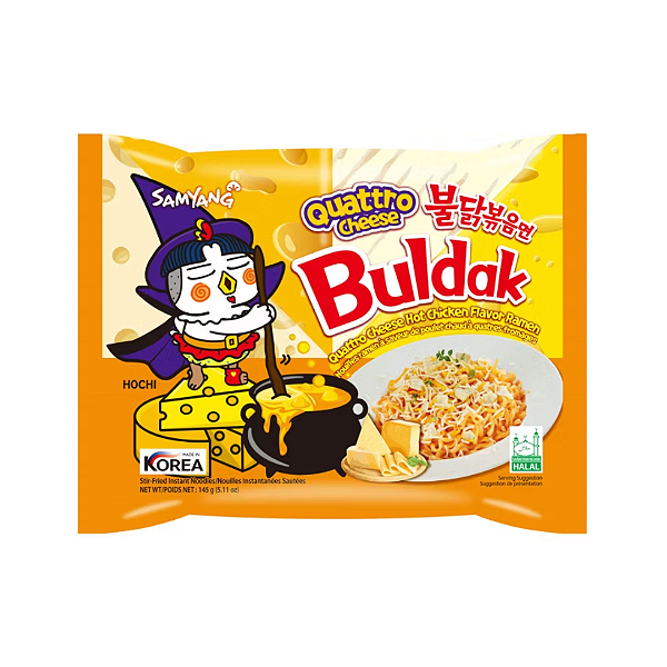 Lamen Coreano Buldak Hot Chicken Sabor Quatro Queijos 145g