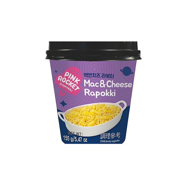 Rapokki Sabor Queijo Mac & Cheese Pink Rocket 155g