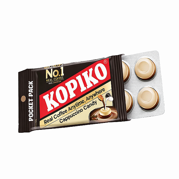 Bala Kopiko Cappuccino Em Cartela Tablete Blister 32g