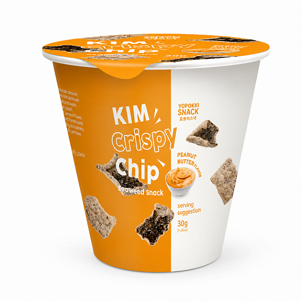 Snack Coreano Alga Marinha Nori Sabor Manteiga De Amendoim Yopokki 30g