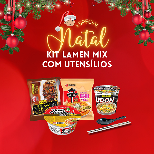 Kit Lamen Mix Com Utensílios - Especial Natal