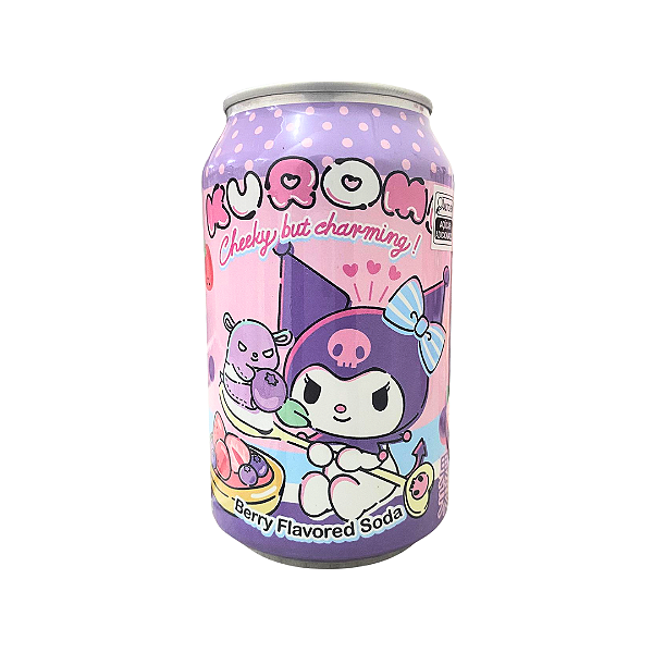 Bebida Gaseificada Kuromi Sanrio Sabor Frutas Vermelhas 330ml