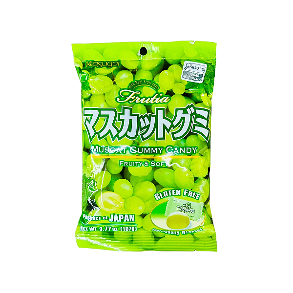 Bala Kasugai Gummy Sabor Uva Verde 107g