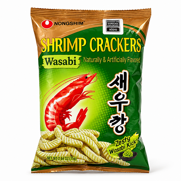 Salgadinho Coreano Shrimp Crackers Wasabi Nongshim 75g