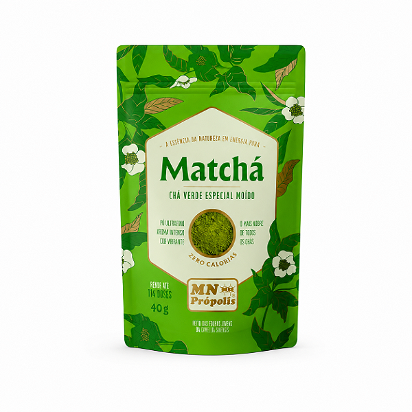 Matchá em Pó Chá Verde Moído MN Sachê 40g