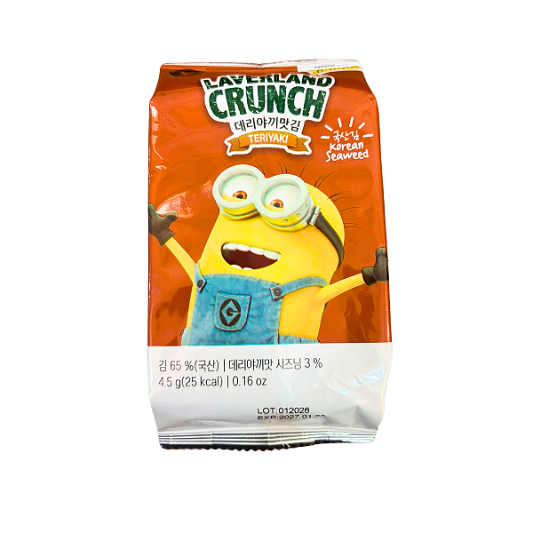 Snack Alga Marinha Sabor Teriyaki Laverland Crunch Minions 4,5g